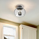 Ariella Three Light Flush Mount (1094-3FM BLK-HCG)