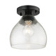 Golden - 1094-SF BLK-HCG - One Light Semi-Flush Mount - Ariella - Matte Black