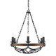 Golden - 1821-6 BI - Six Light Chandelier - Madera - Black Iron