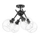 Golden - 1945-SF BLK-GLOBE-CLR - Four Light Semi-Flush Mount - Axel - Matte Black