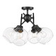 Axel Four Light Semi-Flush Mount (1945-SF BLK-GLOBE-CLR)