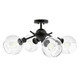 Axel Four Light Semi-Flush Mount (1945-SF BLK-GLOBE-SD)