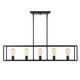 Golden - 2072-LP BLK - Five Light Linear Pendant - Wesson - Matte Black
