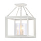 Golden - 2073-SF NWT-CLR - Three Light Semi-Flush Mount - Smyth - Natural White
