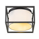 Manhattan Two Light Flush Mount (2243-FM BLK-MWS)