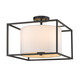 Golden - 2243-SF BLK-MWS - Three Light Semi-Flush Mount - Manhattan - Matte Black