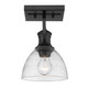 Golden - 3118-1SF BLK-SD - One Light Semi-Flush Mount - Hines - Matte Black