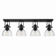 Golden - 3118-4SF BLK-SD - Four Light Semi-Flush Mount - Hines - Matte Black