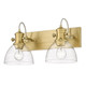Golden - 3118-BA2 BCB-SD - Two Light Bath Vanity - Hines - Brushed Champagne Brass
