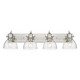 Golden - 3118-BA4 PW-SD - Four Light Vanity - Hines - Pewter