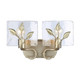 Golden - 3160-BA2 WG-HWG - Two Light Vanity - Calla - White Gold