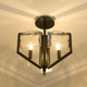 Varsha Three Light Semi-Flush Mount (3162-SF BLK-HWG)