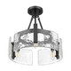 Aenon Three Light Semi-Flush Mount (3164-3SF BLK-HWG)