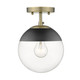 Golden - 3219-SF AB-BLK - One Light Semi-Flush Mount - Dixon - Aged Brass