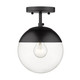 Golden - 3219-SF BLK-BLK - One Light Semi-Flush Mount - Dixon - Matte Black