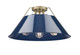 Golden - 3306-3FM AB-NVY - Three Light Flush Mount - Orwell - Aged Brass
