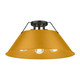 Golden - 3306-3FM BLK-AY - Three Light Flush Mount - Orwell - Matte Black
