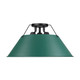 Golden - 3306-3FM BLK-GN - Three Light Flush Mount - Orwell - Matte Black