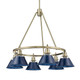 Golden - 3306-6 AB-NVY - Six Light Chandelier - Orwell - Aged Brass
