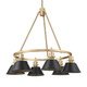 Golden - 3306-6 BCB-BLK - Six Light Chandelier - Orwell - Brushed Champagne Brass