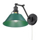 Golden - 3306-A1W BLK-GN - One Light Swing Arm Wall Sconce - Orwell - Matte Black