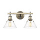 Golden - 3306-BA2 AB-CLR - Two Light Bath Vanity - Orwell - Aged Brass