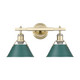 Golden - 3306-BA2 AB-GN - Two Light Vanity - Orwell - Aged Brass