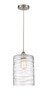 manufacturer_finish:Brushed Satin Nickel|manufacturer_glass:Deco Swirl Large Cobbleskill|light_output:220.00lm|color_temperature:2200K|cri:99