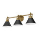 Hunter - 13169 - Three Light Vanity - Carrington Isle - Matte Black