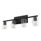 Hunter - 48031 - Four Light Bathroom Vanity - Kerrison - Natural Black Iron