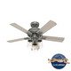 Hunter - 50649 - 44 Ceiling Fan - Hartland - Matte Silver