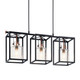 Kitner Three Light Linear Chandelier (52033BK)