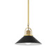 Hudson Valley - 2613-AGB/BK - One Light Pendant - Syosset - Aged Brass