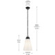 Marsailli One Light Pendant (52661BK)