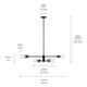 Velestino Four Light Linear Chandelier (52681BK)