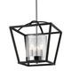 Golden - 4309-M3 BLK-SD - Three Light Mini Chandelier - Mercer - Matte Black