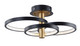 ET2 - E24323-BKGLD - LED Semi Flush Mount - Hoopla - Black / Gold