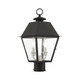 Livex Lighting - 27216-04 - Two Light Outdoor Post Top Lantern - Wentworth - Black w/ Brushed Nickel Cluster
