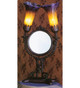 Meyda Tiffany - 22108 - Two Light Accent Lamp - Amber/Purple Pond Lily - Mahognay Bronze