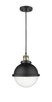 Innovations - 201C-BAB-HFS-84-BK-LED - LED Mini Pendant - Franklin Restoration - Black Antique Brass