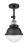 Innovations - 201F-BAB-HFS-62-BK-LED - LED Semi-Flush Mount - Franklin Restoration - Black Antique Brass