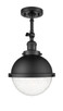 Innovations - 201F-BK-HFS-84-BK-LED - LED Semi-Flush Mount - Franklin Restoration - Matte Black