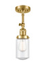 Innovations - 201F-SG-G314 - One Light Semi-Flush Mount - Franklin Restoration - Satin Gold