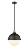 Innovations - 201S-BAB-HFS-121-BK-LED - LED Pendant - Franklin Restoration - Black Antique Brass