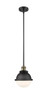 Innovations - 201S-BAB-HFS-61-BK-LED - LED Mini Pendant - Franklin Restoration - Black Antique Brass