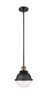 Innovations - 201S-BAB-HFS-62-BK-LED - LED Mini Pendant - Franklin Restoration - Black Antique Brass