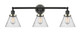 Innovations - 205BK-BPPN-HRPN-G44 - Three Light Bath Vanity - Franklin Restoration - Matte Black