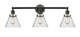 Innovations - 205BK-BPSN-HRSN-G44 - Three Light Bath Vanity - Franklin Restoration - Matte Black