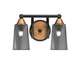 Toltec Lighting - 3422-MBBR-262 - Two Light Bath Bar - Paramount - Matte Black & Bass