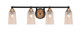 Toltec Lighting - 3424-MBBR-263 - Four Light Bath Bar - Paramount - Matte Black & Bass